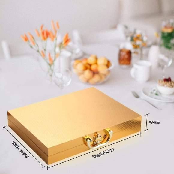 Perfect Holiday Gift 24-Piece Gold Forged Stainless Steel Flatware Set, Service - Picture 14 of 14